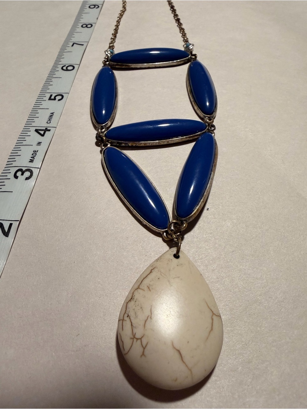 Blue and white necklace
